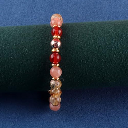 KSQS Healing Stone Bead Bracelet for Women, Natural Gemstones Balance Protection Bracelet, Spiritual Crystal Beads Bracelet Anxiety Relief with Meaning Card - style: Uplifting