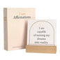 I Am Positive Affirmation Cards | 52 Decor Cards with Wooden Stand | Inspirational Cards with Soothing Colors to Display on Vision Boards | Giftable Affirmations