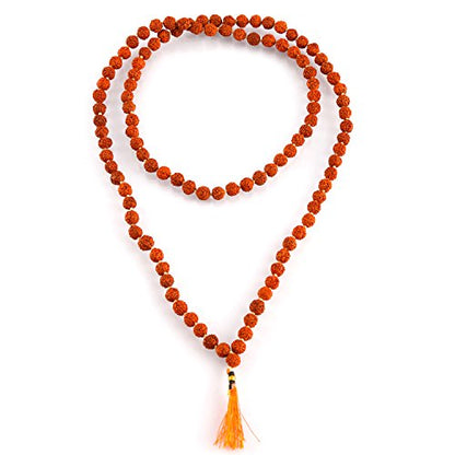Aatm Tibetan 108 Beads Shiva Rudraksh Jaap Mala Necklace for Prayer & Healing (Beads Size: 8 mm)