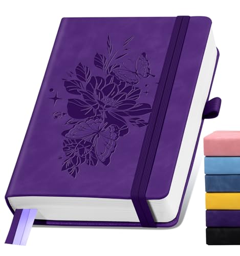 Lined Journal Notebook 365 Pages, A5 Leather Journals for Writing Women & Men, Hardcover Notebook with 100GSM Thick Paper, Daily Journal Notebook for Travel, Work, School, Note Taking, College Ruled