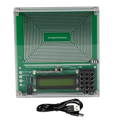 0.01Hz-20kHz Adjustable Schumann Resonance Generator, Schumann Sound Frequency Generator with Acrylic Case for Stress Relief, Relaxation, Sinusoidal&Square Wave, USB Powered, 5.9''*5.5''