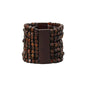 COLORFUL BLING Handmade Natural Wooden Beads Cuff Bracelet Woven Chunky Geometric Bangle for Women Summer Beach Boho Jewelry - color: multilayer