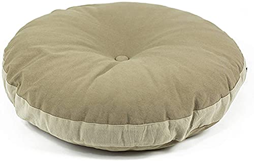 Round Floor Seating Cushions,Zipper Design Cotton Linen Meditation Cushion,Thick Yoga Tatami Cushion,for Home Decorative-Blue. 55cm Diameter (Color : Khat Color, Size : 55cm Diameter)