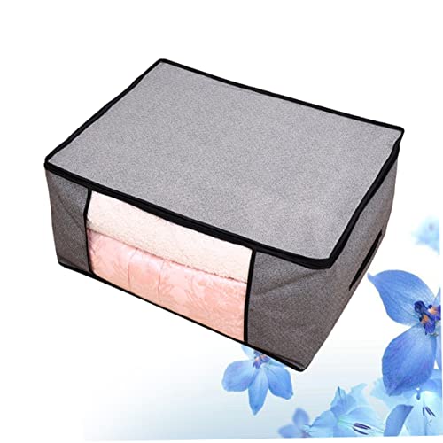 ABOOFAN 2pcs Non-woven Fabrics Storage Bags Foldable Quilt Storage Bag for Clothes and Bedding Light Grey Organizer Capacity for Home