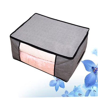 ABOOFAN 2pcs Non-woven Fabrics Storage Bags Foldable Quilt Storage Bag for Clothes and Bedding Light Grey Organizer Capacity for Home