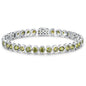Birthstone Bracelets for Women, Sterling Silver 7 Inch Infinity Tennis Bracelet, Wedding Anniversary Birthday Jewelry Gifts for Women Wife Girlfriend Mom Her - color: 08-Aug-Peridot