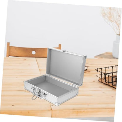 OSALADI Portable Aluminum Alloy Storage Box Tool Boxes for Boys and Girls Compact Briefcase Microphone Holder Aluminum Carry Case