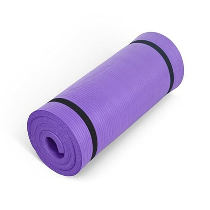 CAP Barbell 1-Inch High Density Exercise Yoga Mat with Strap | Multiple Colors - color: Purple