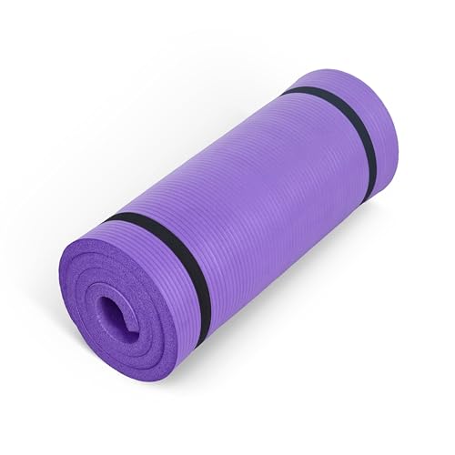 CAP Barbell 1-Inch High Density Exercise Yoga Mat with Strap | Multiple Colors - color: Purple