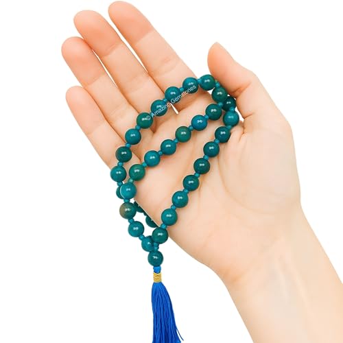 Amazing Gemstone Apatite Mala Beads - 108 Prayer Beads for Meditation and Mindfulness Practice, Handcrafted Mala Beads with Natural Gemstones for Spiritual Healing and Relaxation (Knotted) - color: Apatite, style: Knotted