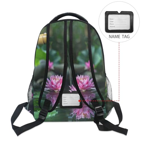 Meditation Relaxation Pattern Backpack Laptop Backpack Casual Daypack with Name Tag for Men Women, Fits 15" Laptop