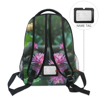 Meditation Relaxation Pattern Backpack Laptop Backpack Casual Daypack with Name Tag for Men Women, Fits 15" Laptop
