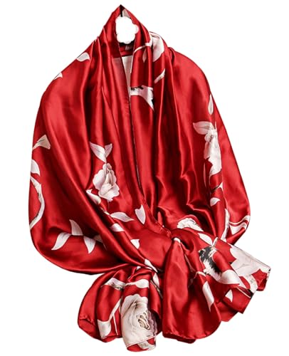 Hioyiwse Shawl Scarf For Women Lightweight Scarves Floral Pattern Formal Evening Dressesformal Shawl Summer Wraps - color: E17-peony（70.8"x35.4")