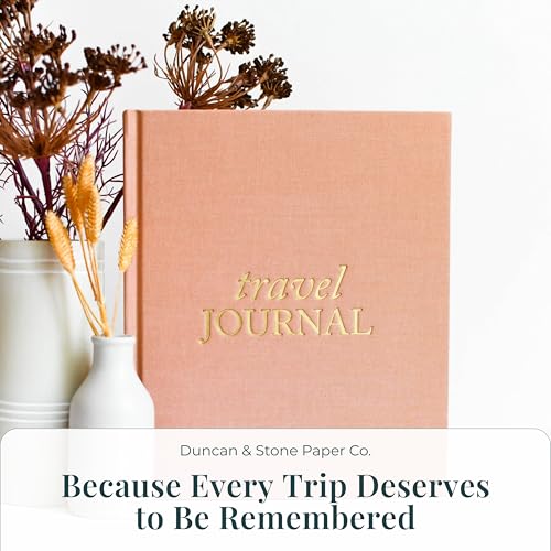 DUNCAN & STONE PAPER CO. Travel Journals - Elegant Journaling Notebook To Record All Your Travel Adventures Up To 15 Trips (Sage Green,110 Page) - color: Sage Green