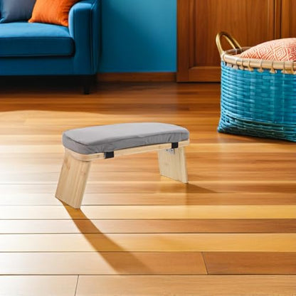 CHILDWEET Wood Folding Bench Stool with Cushion Ergonomic Prayer Chair and Zen Sitting at Home Or Studio