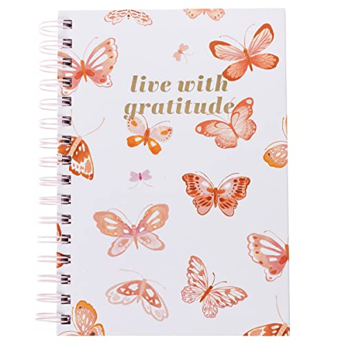 Graphique Hardbound Spiral Journal | Butterfly Design | Premium Paper | Notebook | Diary | Lists | Record Month and Date | Great Gift | 160 Ruled Pages | 6.25” x 8.25” - color: Butterfly