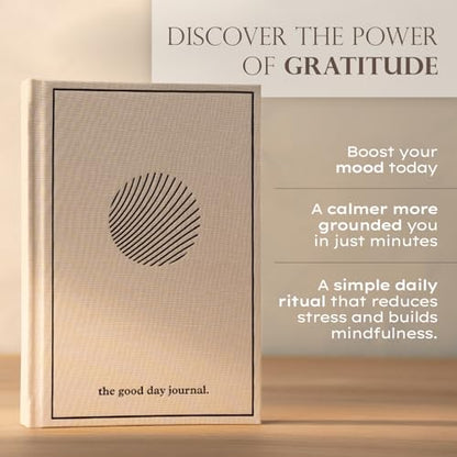 ANECDOTE. Gratitude Journal – The Good Day Journal for Happiness, Mindfulness and Reflection, Feel Happier and Less Stressed, Inspirational Daily Journal for Women & Men - Cream - color: Cream