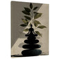 Zen Buddha Stones Wall Art, Green Black Meditative Decor, Minimalistic Home Aesthetic for Living Room, Bedroom, Spa, Wrapped Canvas 8x12 Inch - size: 8x12 Inch