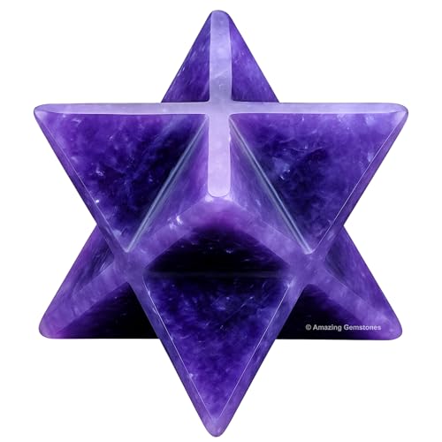Amazing Gemstone Lepidolite Merkaba Crystal - 0.75 Inches Metaphysical Merkaba Star for Meditation - Energetic Tetrahedron Crystal and Healing Stones for Spiritual Growth and Healing (15-20mm) - color: Lepidolite, size: 15-20 mm