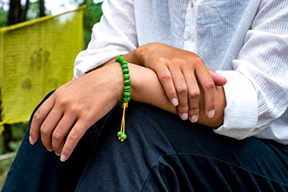 Handmade Tibetan Medicine Wrist Mala Bracelet – Buddhist Meditation Prayer Beads Healing Mala - style: green medicine