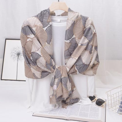 Soft Silky Pashmina Shawl Wrap for Women,Lightweight Spring, Elegant Wrap for Spring Wedding & Travel - color: Golden Ginkgo