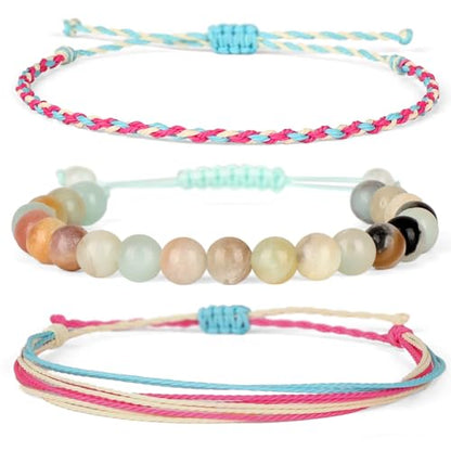 QOGIR Handmade Healing Bracelet,6mm Natural Gem Stone Bracelet rope bracelet - color: Amazonite(Communication and Expression), size: 8mm