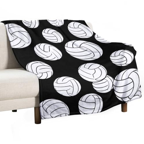 Soft Bed Sofa Couch Cover, Lightweight Flannel Blanket for Men and Women Black and White Volleyball Ball - color: Color297, size: 30"x40"