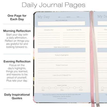 Five Minute Self Care Journal - Black Floral - style: Black Floral