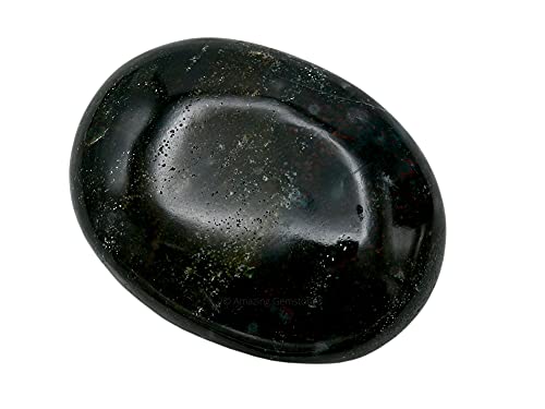 Amazing Gemstone Bloodstone Crystals and Healing Stones - Large Palm Stone Crystals Piedra - Crystal for Good Luck, Balanced Positive Energy, Meditation - Unique Stocking Stuffers and Gifts for Women - color: Bloodstone
