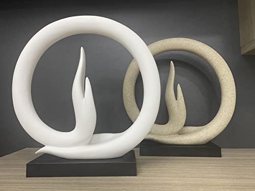 Abstract Buddha Hands Statues,Sandstone Meditating Hands Gesture Sculpture for Yoga,Zen,Home Decor (White)