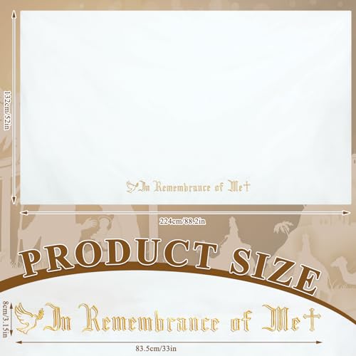 Large in Remembrance of Me Altar Frontal 88.2x52in Holy Communion Table Cloth Cover White Rectangle Communion Table Cloths for Church for Gatherings Baptism Ceremonies (Gold Embroidery) - color: Gold Embroidery
