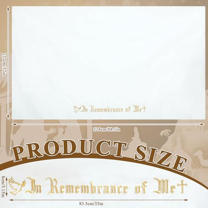Large in Remembrance of Me Altar Frontal 88.2x52in Holy Communion Table Cloth Cover White Rectangle Communion Table Cloths for Church for Gatherings Baptism Ceremonies (Gold Embroidery) - color: Gold Embroidery