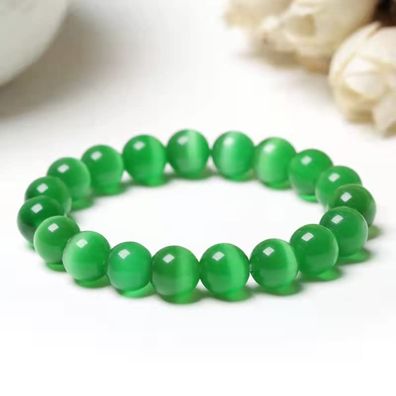 Fuqimanman2020 Healing Natural Stone Stretch Bracelet Strand Chakra Crystal Beaded Energy Reiki Spirituality for Women Conservancy Meditation Protection Jewelry - color: Green