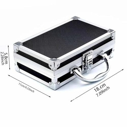 Aluminum Briefcase Aluminum Alloy Carrying Case, Metal Briefcase, Small Hard Container Tool Box Portable for Tools Traval Toys