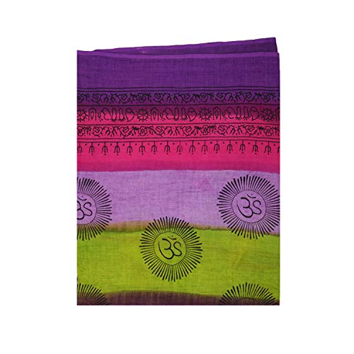 OMA Large OM Mantra Scarf Block Printed Wrap Prayer Shawl For Yoga & Meditation - Premium Quality BRAND