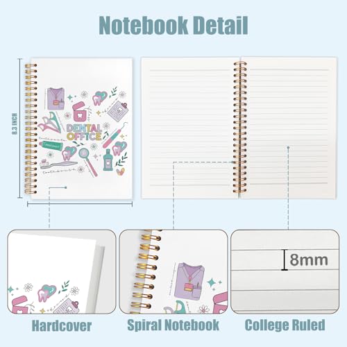 WUCHJ Dentist Gifts Notebook, Dental Hygienist Assistant Gifts Journal, Dental Doodle Spiral Notebook Journal for Note Taking, Dentist Office Supplies, 5.5x8.3 Inch - color: dentisit