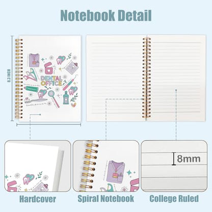 WUCHJ Dentist Gifts Notebook, Dental Hygienist Assistant Gifts Journal, Dental Doodle Spiral Notebook Journal for Note Taking, Dentist Office Supplies, 5.5x8.3 Inch - color: dentisit