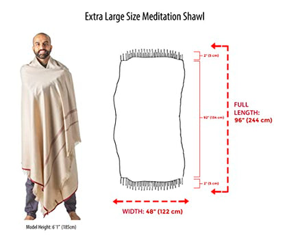 Versatile Premium Wool Blend Meditation Shawl - Large Unisex Prayer Wrap, Oversized Scarf & Yoga Blanket