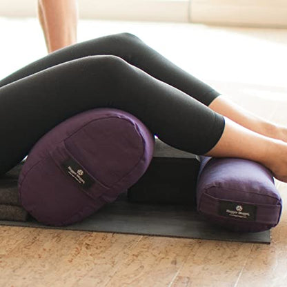 Hugger Mugger Pranayama Yoga Bolster - Very Firm, use Under Length of Spine for Deeper Breathing or Under Ankles, Handmade in The USA - color: Wild Sky