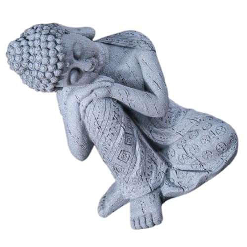 PRETYZOOM Zen Buddha Sculpture Resin Decor for Meditation Table Artistic Buddha Figurine for Yoga and Hallway Simple Stylish Home Decoration