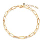 WEARON Gold Bracelet for Women 14K Gold Plated Snake Herringbone Figaro Cuban Bead Paperclip Cable Box Chain Simple Jewelry - style: Oval Chain