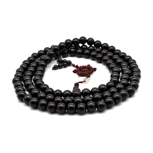 Zen Dear Unisex Natural Ebony Wood Buddhist Prayer Bead Necklace Bracelet Tibetan Prayer Mala Beaded Black - style: 10mm 108beads