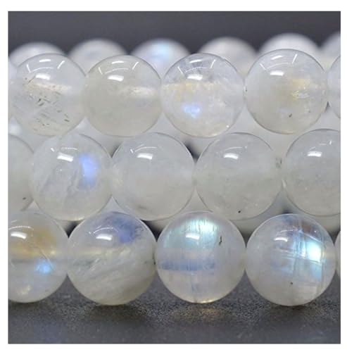 Adabele 1pc Natural Stretch Gemstone Bracelet 6mm (0.24 Inch) Bead 7" 7.5" 8 inch Healing Crystal Quartz Energy Chakra Jewelry Women Birthday Gift - color: Blue Flash Moonstone, size: 7.5 inch