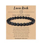 BOMAIL Natural Stone Bracelet for Women Men - 8MM Semi-Precious Gemstone Beaded Bracelet Healing Crystal Stretch Bracelet Yoga Bracelets Jewelry - color: Lava Rock