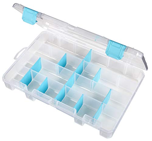 ArtBin 6847AG Medium Anti-Tarnish Box with Removable Dividers, Jewelry & Craft Organizer with Anti-Tarnish Technology, [1] Plastic Storage Case, Clear with Aqua Accents - size: Medium (10.75" x 7.375")