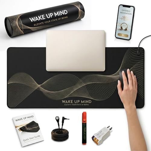 Grounding Mat for Feet – Indoor Conductive Earthing Mat for Desk, Floor or Bed – Non-Electric Passive Grounding Pad. - color: Black Gold Wave, size: 12x28 inch