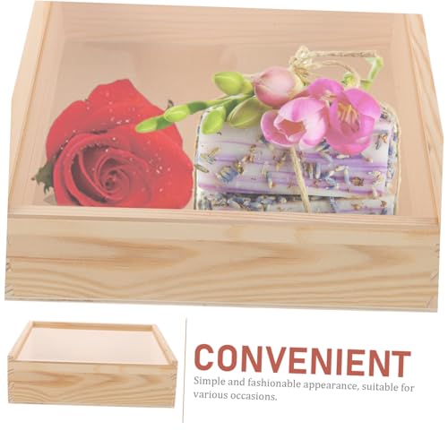 ULTECHNOVO Acrylic Decorative Storage Box Wooden Jewelry Storage Case Compact Multi-functional Box for Home