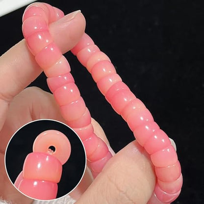 Roe Dolph Bodhi Bead Fidget Anxiety Bracelet for Women Men Chunky Stretch Beaded Mindful Jewelry Daily Reminder Gift for Mom Wife Friend - color: A4:pink