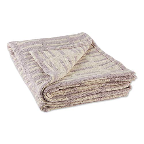 DII Urban Geometric Collection Cotton Throw Blanket, 50x60, Dusty Lilac