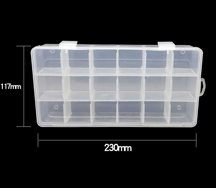 Kamay's Adjustable XL18 Compartment Slot Plastic Craft Storage Box Thick Hard Plastic Hobby Craft Storage Box Case With Snap Lock Ideal For Small Items - style: XL18 Compartment Slot